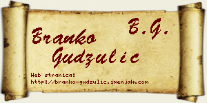 Branko Gudžulić vizit kartica
